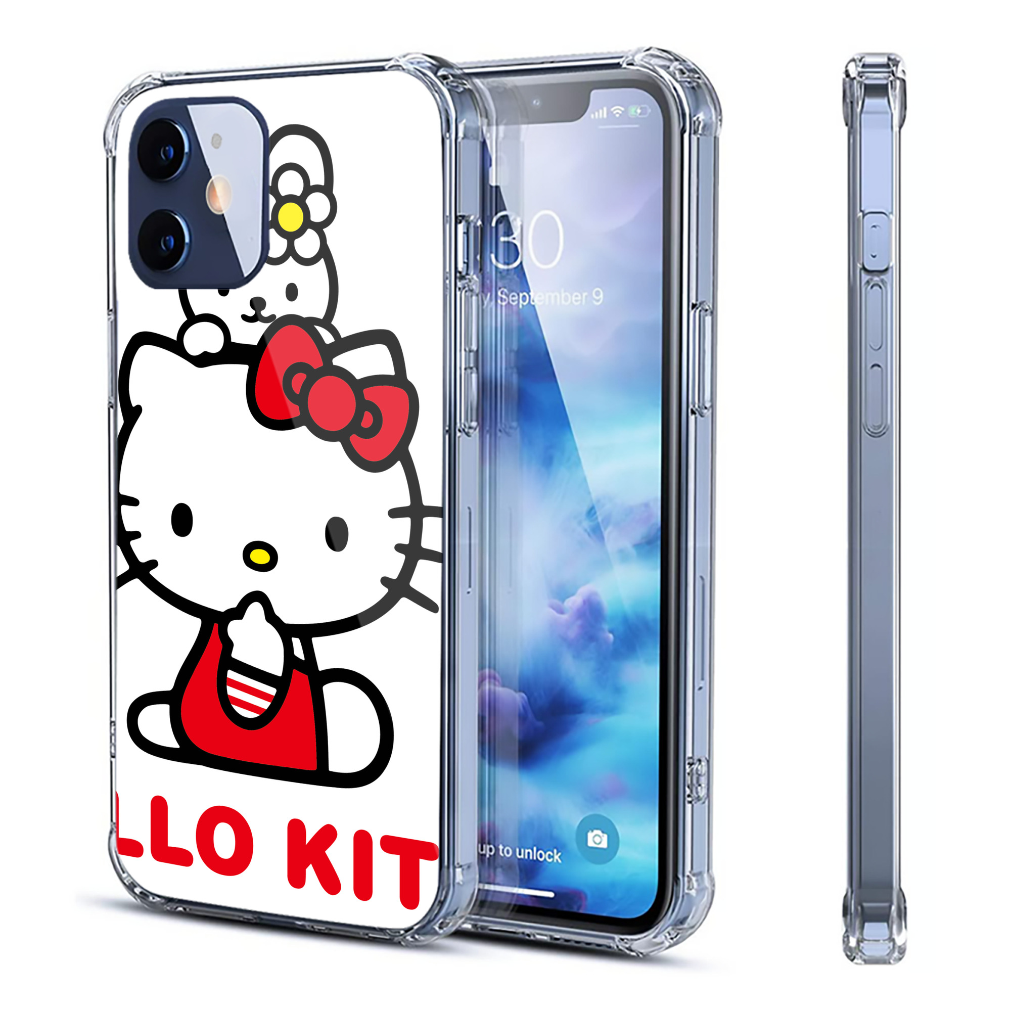 （画像用） Hello Kitty ハローキティ 【iPhone 12シリーズ対応】透明スマホケース（クリアソフトケース）